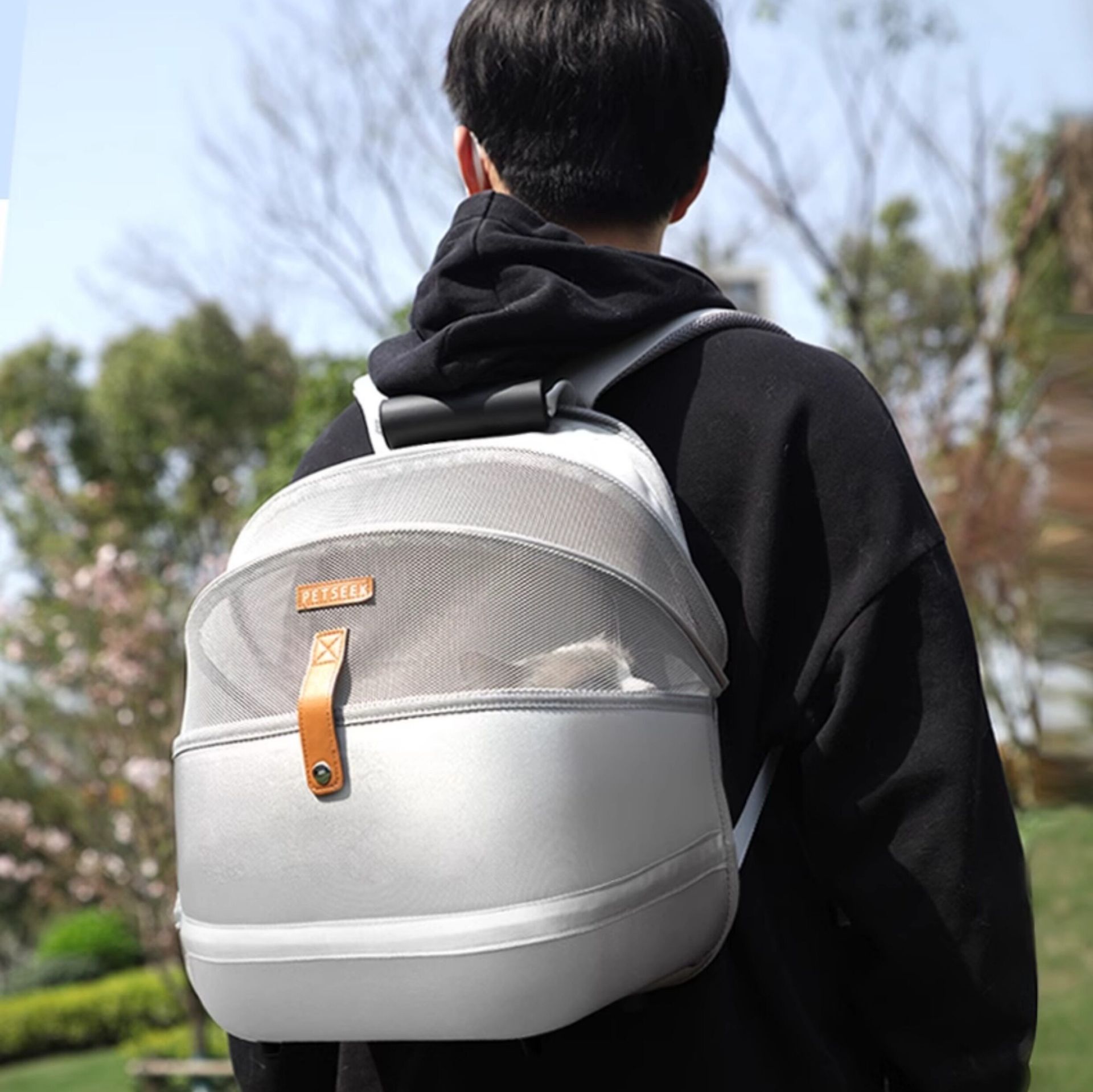 犬バッグ 頂部大開口ペット用拡張型リュック