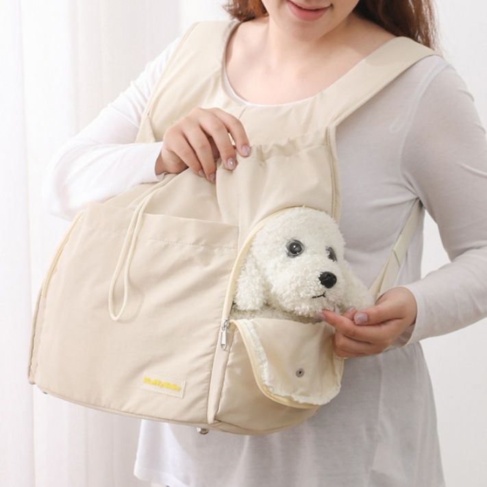 犬バッグ 小型犬用ぬいぐるみ付き前抱っこリュック