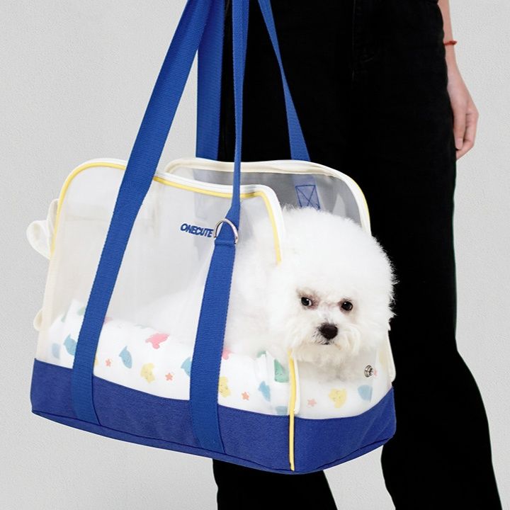 犬バッグ 透明窓付き小型犬用キャリートートバッグ