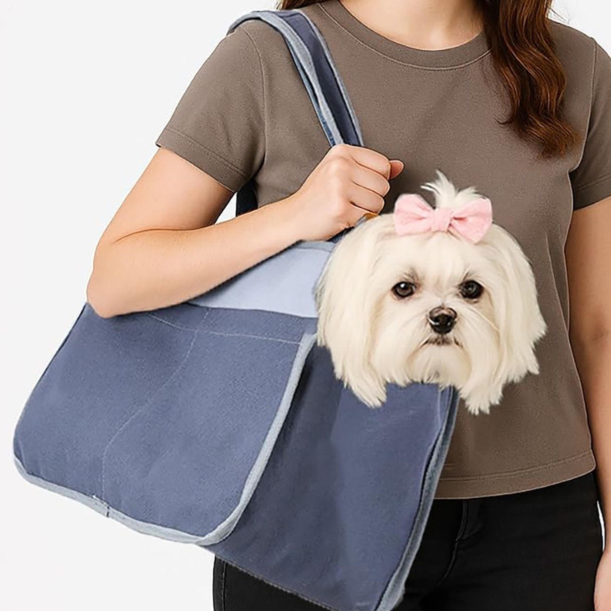 犬バッグ 小型犬用やわらか素材のショルダートートバッグ