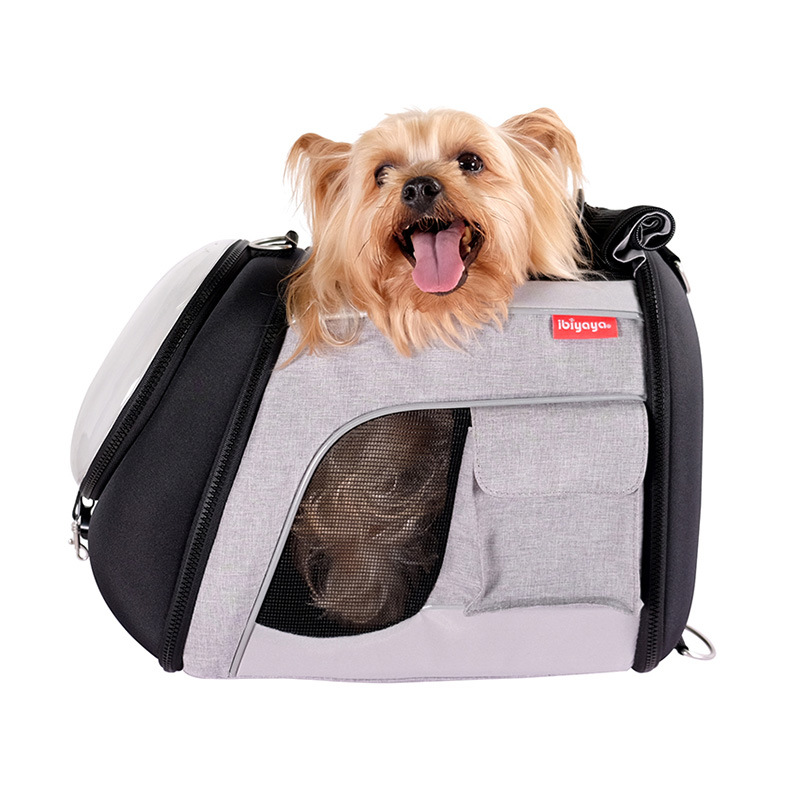 犬バッグ 小型犬用メッシュ窓付き軽量ショルダーキャリーバッグ