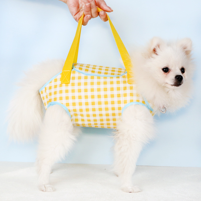 犬バッグ 格子柄といちご柄の犬用抱っこキャリーバッグ
