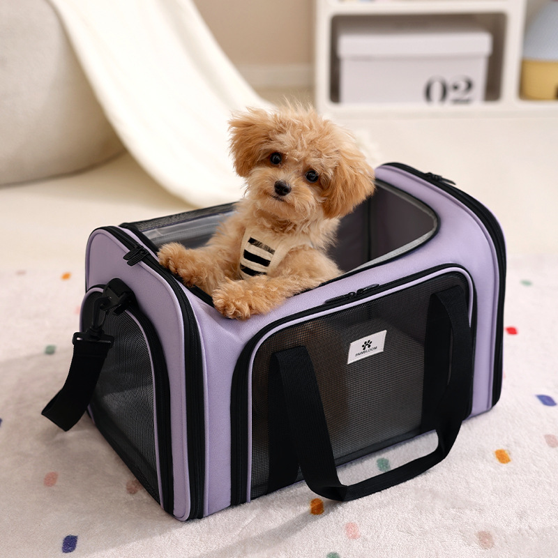 犬バッグ 小型犬用メッシュ通気キャリーバッグ旅行対応