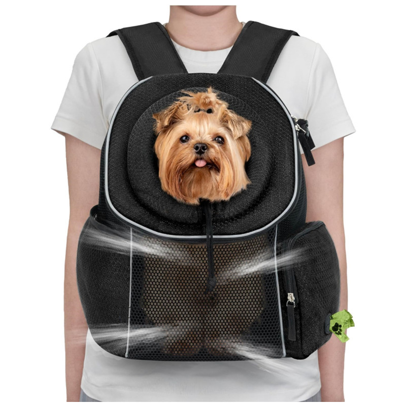 犬バッグ 通気メッシュ小型犬用お出かけリュック