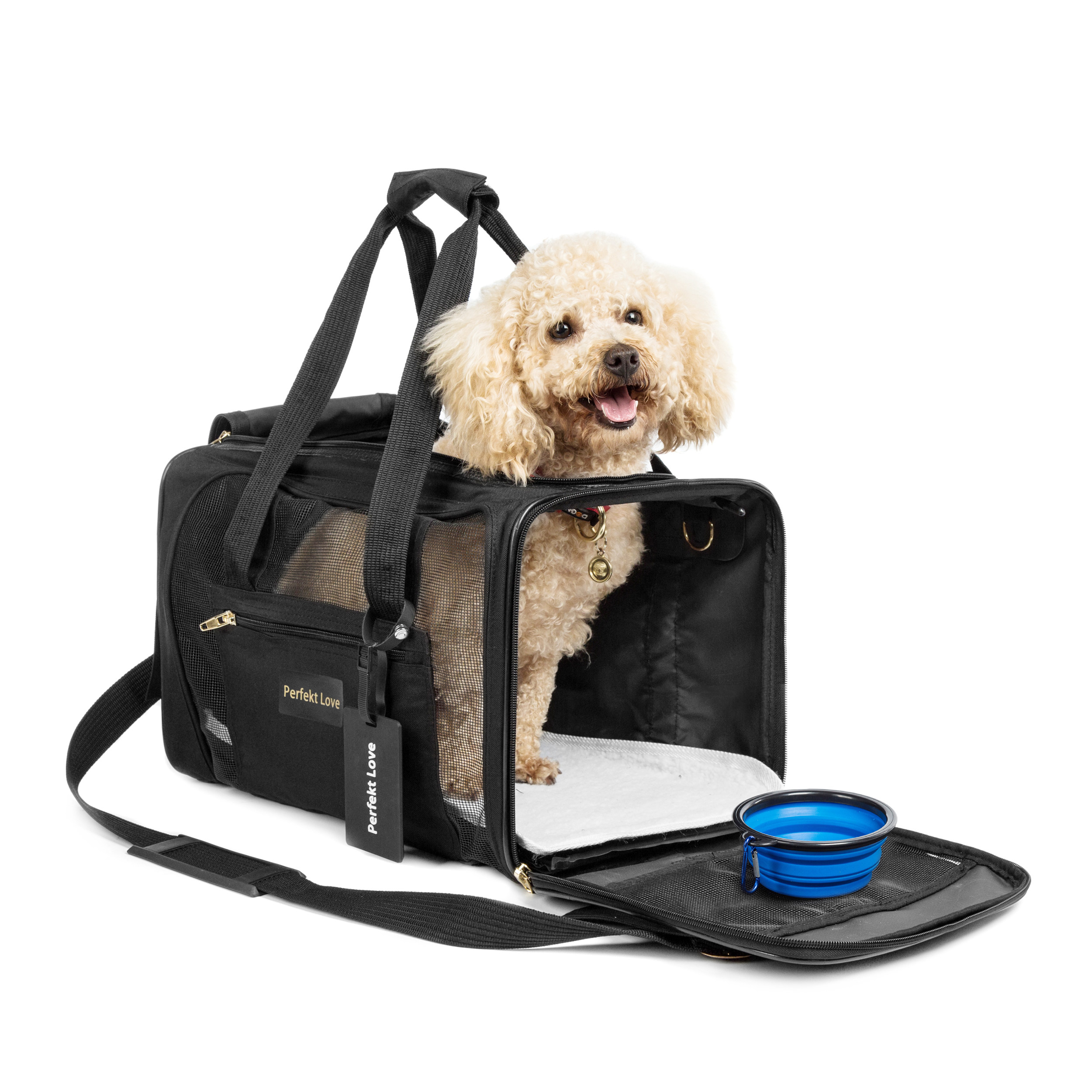 犬バッグ 小型犬用通気性抜群メッシュ付き移動用キャリーバッグ