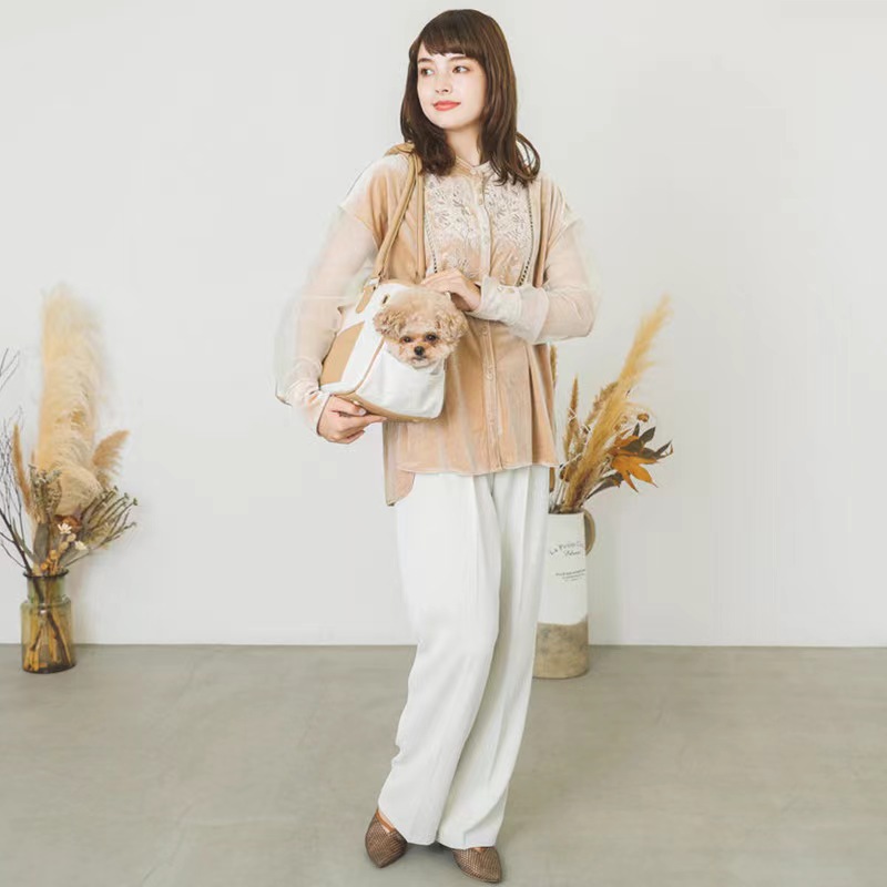 犬バッグ 小型犬用窓付き肩掛けトートバッグ