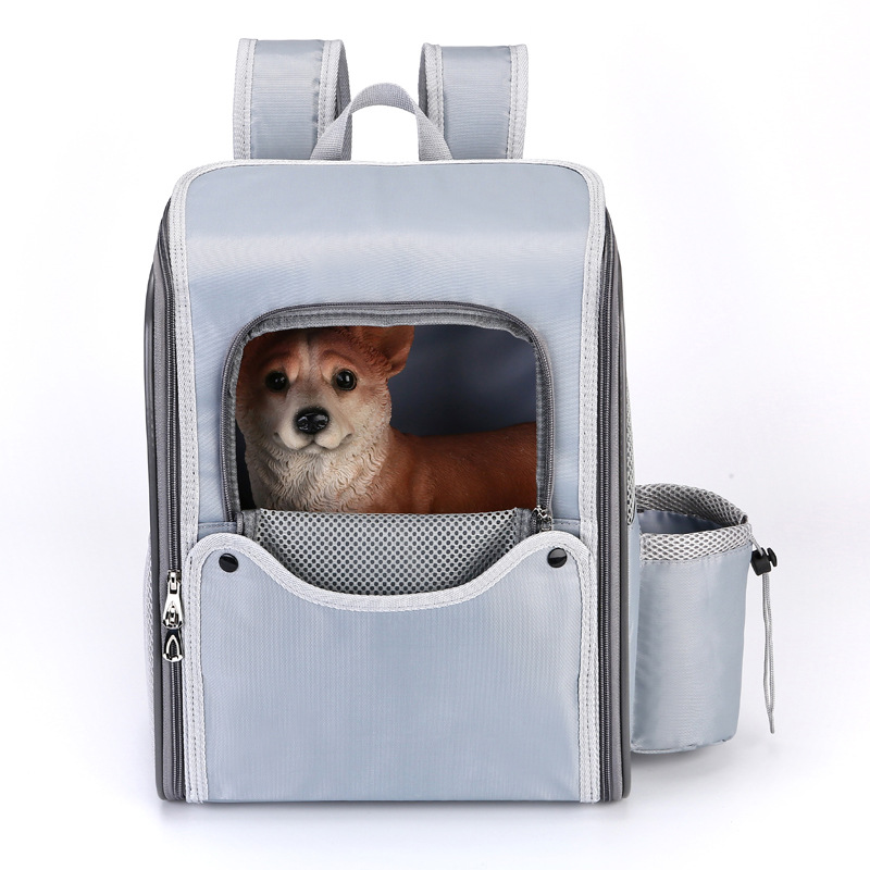 犬バッグ 通気性抜群メッシュ窓付き犬用キャリーリュック