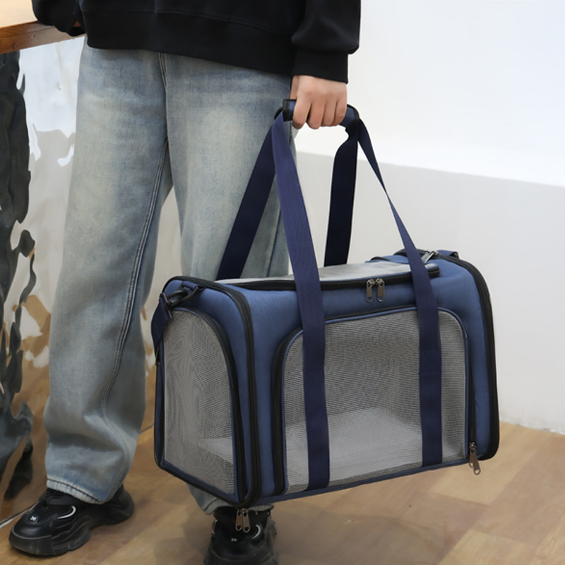 犬バッグ 通気性抜群メッシュ窓付き小型犬用手提げキャリー