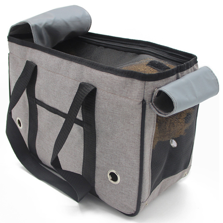 犬バッグ メッシュ窓付き折りたたみ式ペットキャリートート