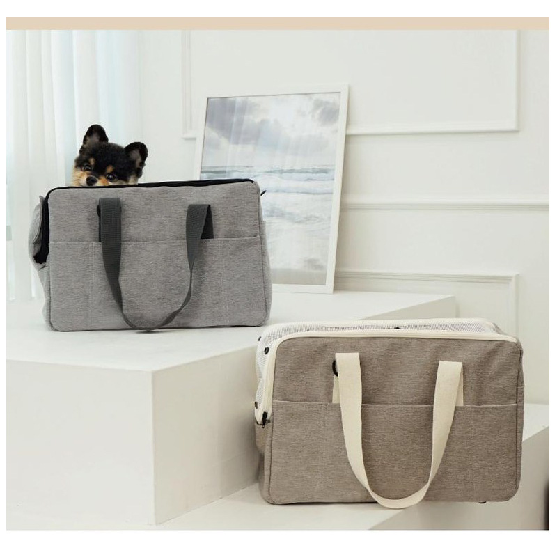 犬バッグ 小型犬用メッシュ窓付き多機能トートキャリーバッグ