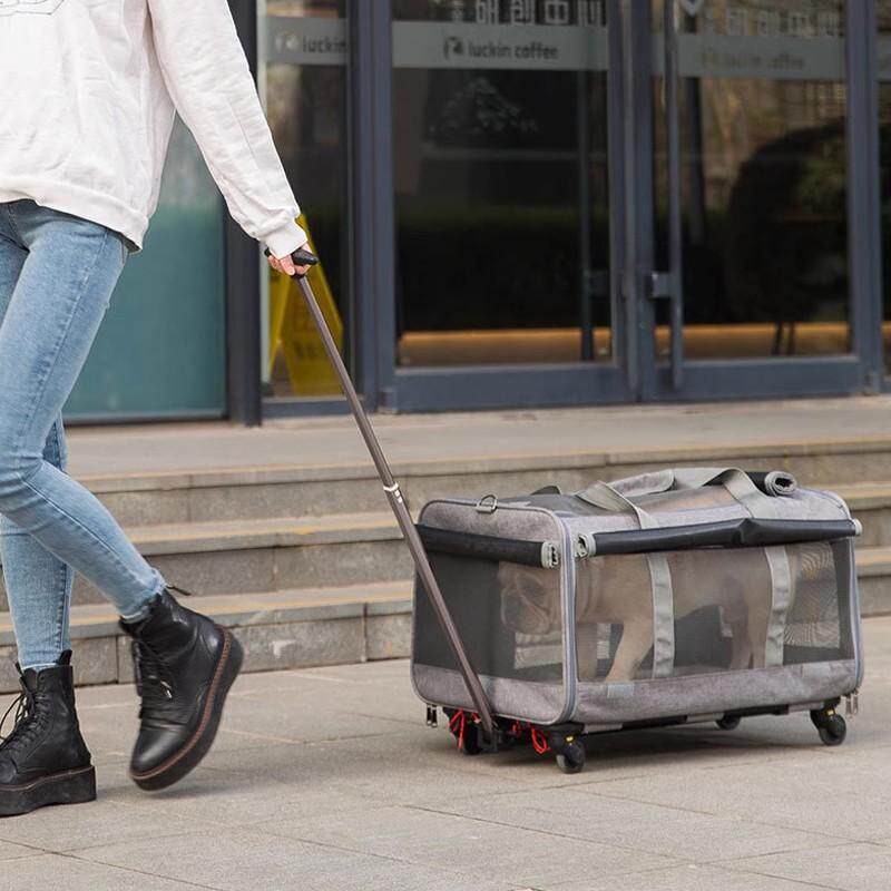 犬バッグ キャスター付き折りたたみ式犬用移動キャリーバッグ