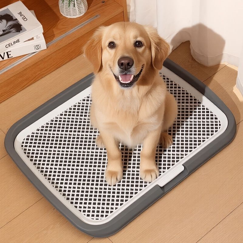 犬トイレ 大型犬対応頑丈格子網トレー付き犬用トイレ