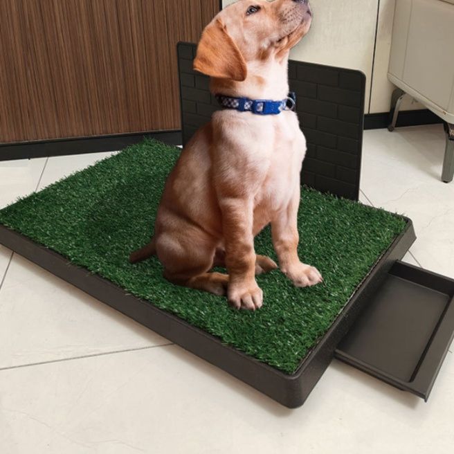 犬トイレ 人工芝付き引き出しトレー高床式犬用トイレ