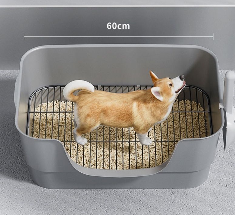 犬トイレ 四面囲栅高さ調節機能付き犬用トイレトレー