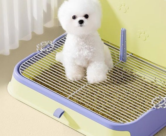 犬トイレ 飛散防止壁付き格子型犬用トイレトレー