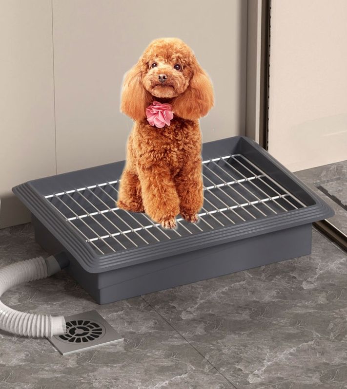 犬トイレ 水洗い式犬用トイレ流水自動洗浄排水溝付き