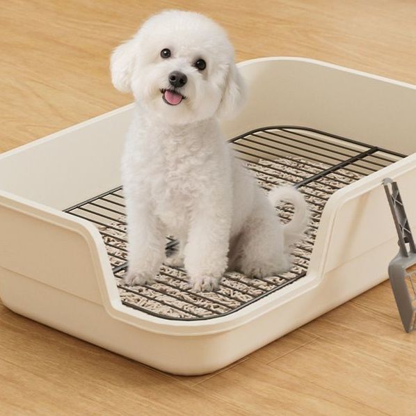 犬トイレ 子犬も入りやすい広々メッシュ付き犬トイレトレー