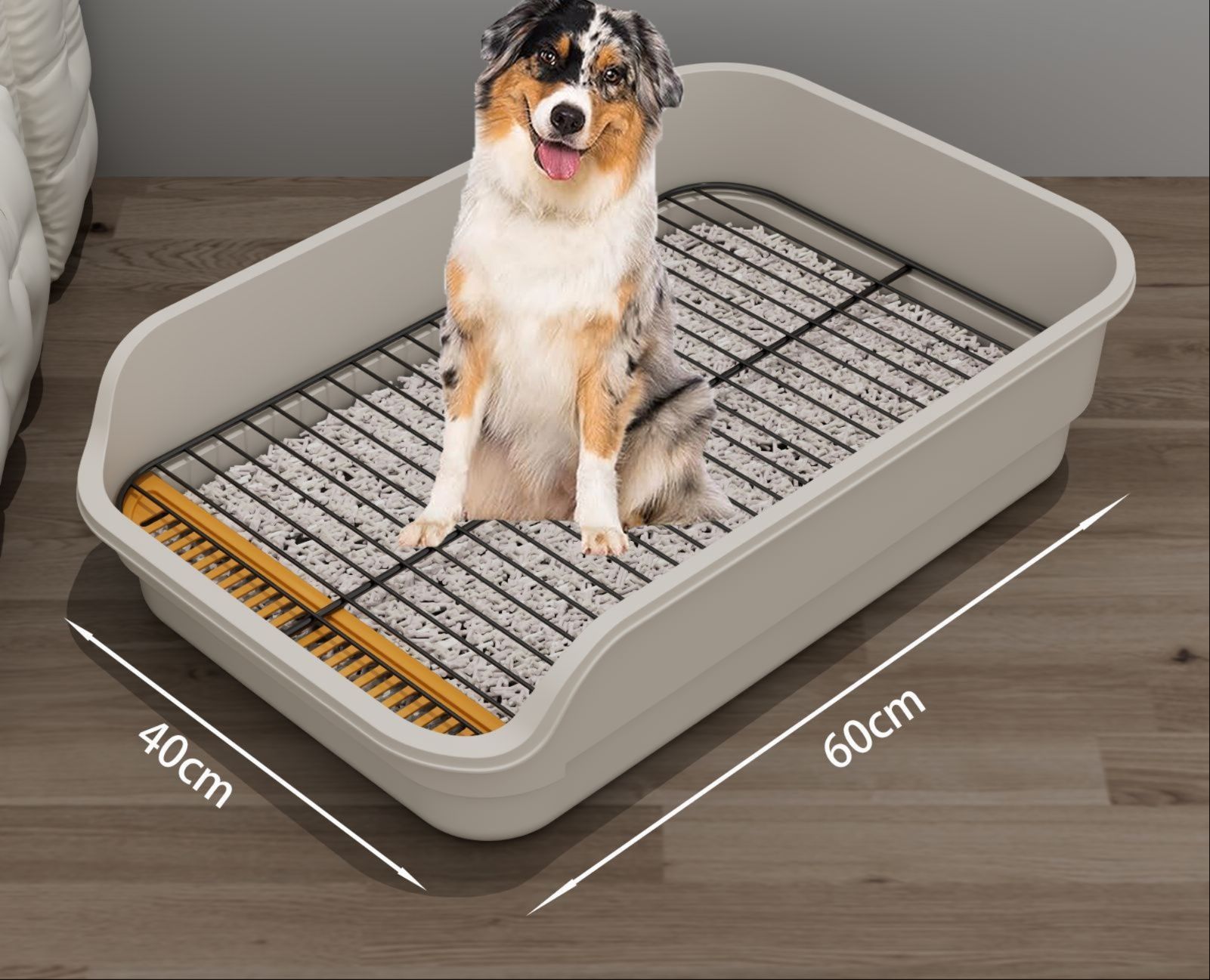 大型犬対応トイレ メッシュ網付き深型トレー