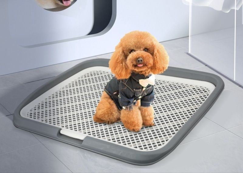 メッシュ網付き大型フラットトレー犬用トイレ