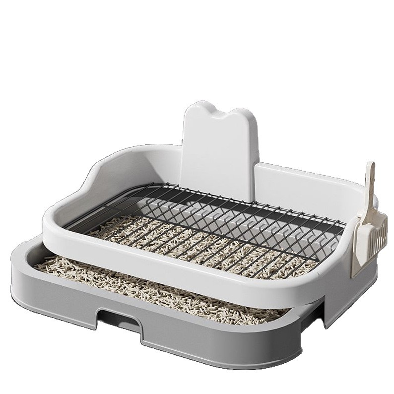 犬トイレ 壁付き網付き二層式小型犬用トイレトレー