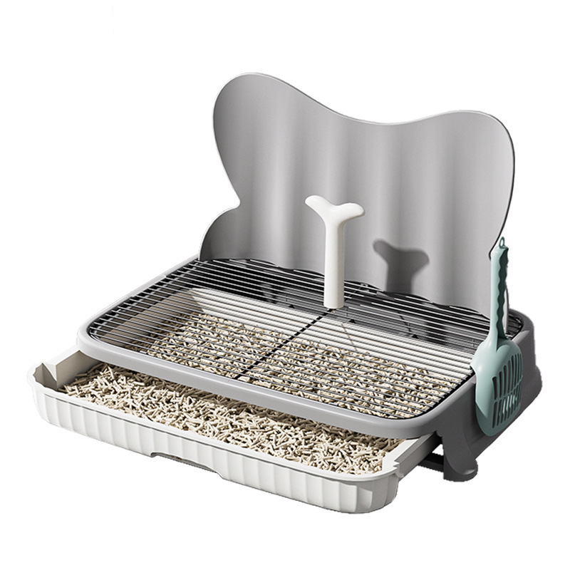 犬トイレ 背板付き高床式犬トイレ引き出し式トレー