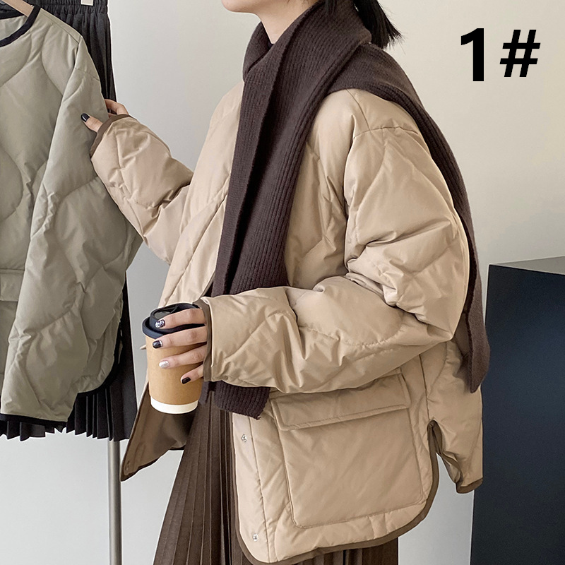 50代ファッション 秋冬新作中綿コート体型カバー上品レディース