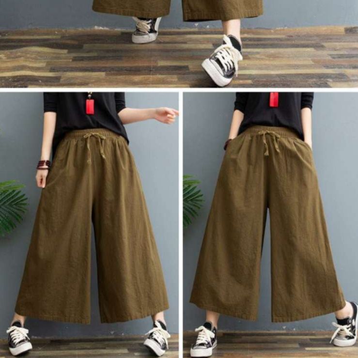 50代ファッション ゆったりワイドパンツ
