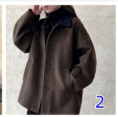 50代ファッション 上品ウールコート レディース 襟付き 冬アウター 二色展開