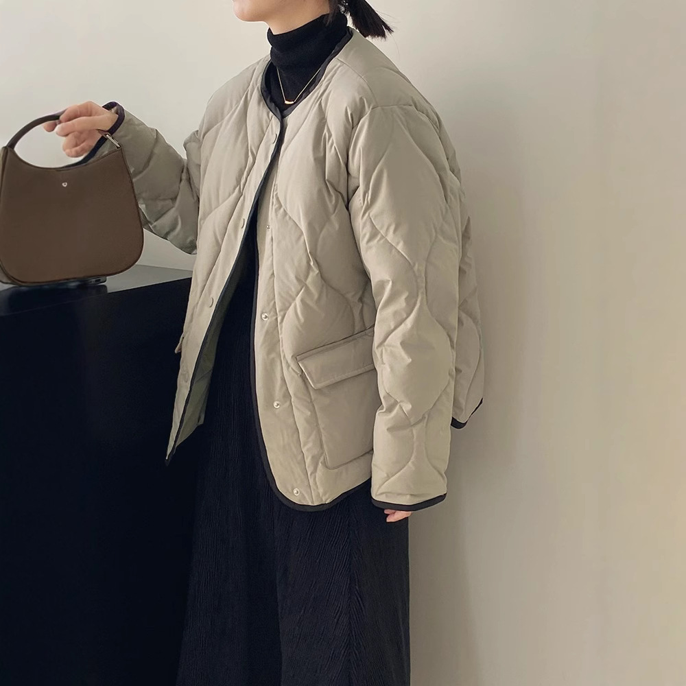 50代ファッション 秋冬新作中綿コート体型カバー上品レディース