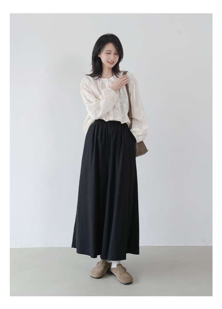 50代ファッション ゆったりワイドパンツ