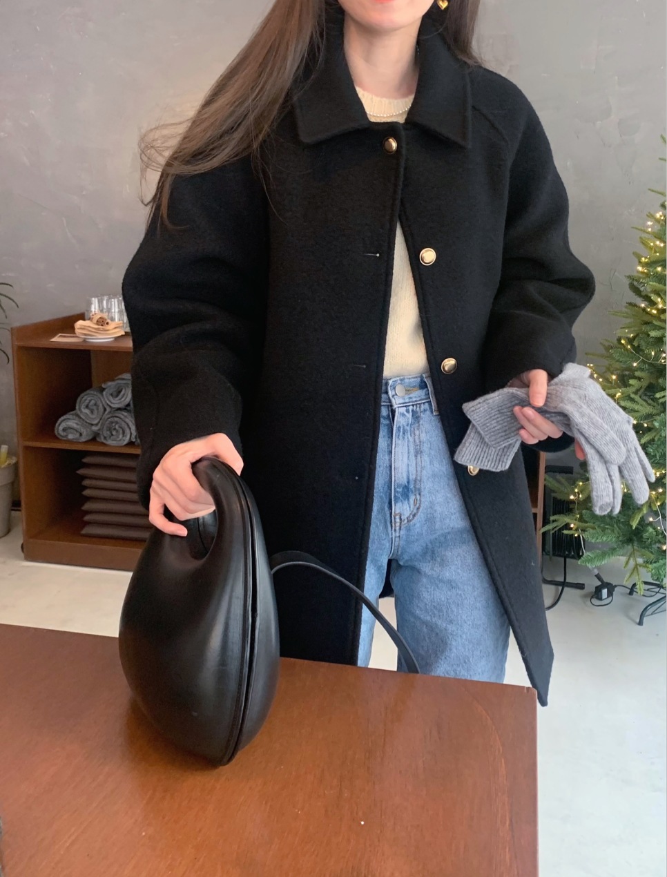 50代ファッション 秋冬新作レディース厚手チェスターコート体型カバー暖かアウター