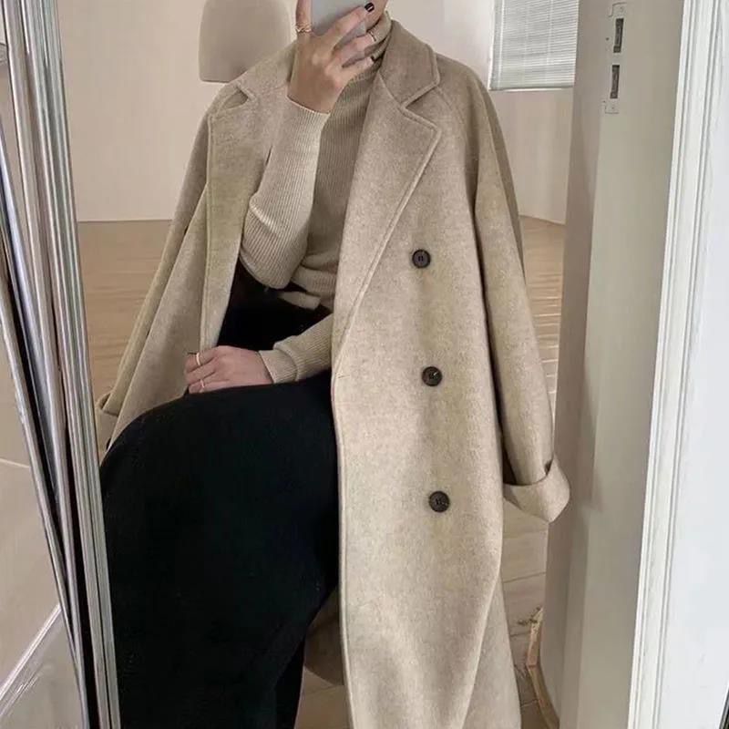 50代ファッション 50代上品チェスターコート ロング丈 ウエストリボン付き