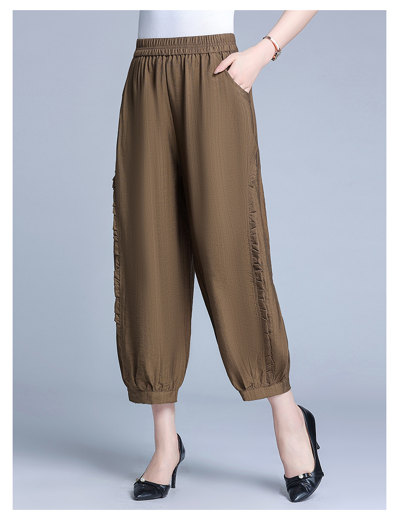50代ファッション 上品バルーンクロップドパンツ