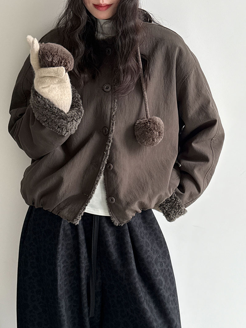 50代ファッション 裏起毛ボアジャケット レディース 冬物アウター