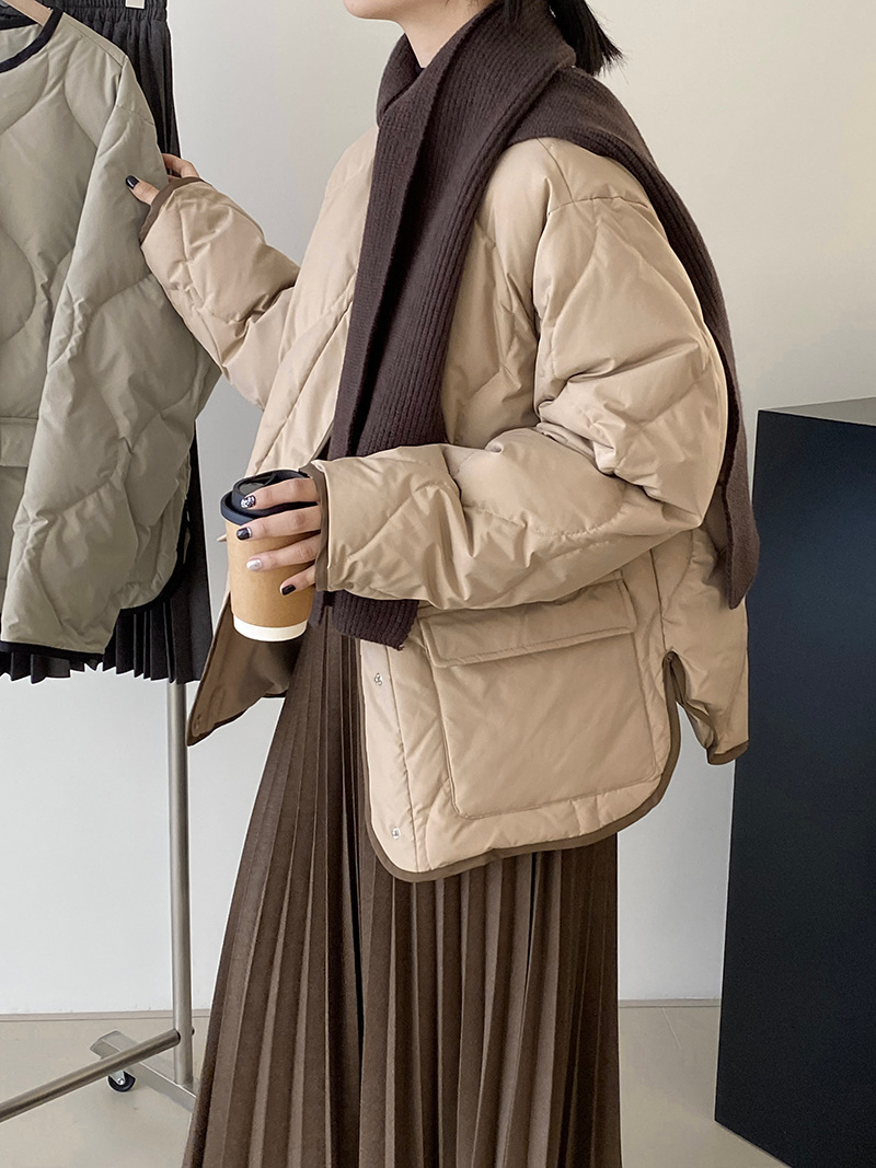 50代ファッション 秋冬新作中綿コート体型カバー上品レディース