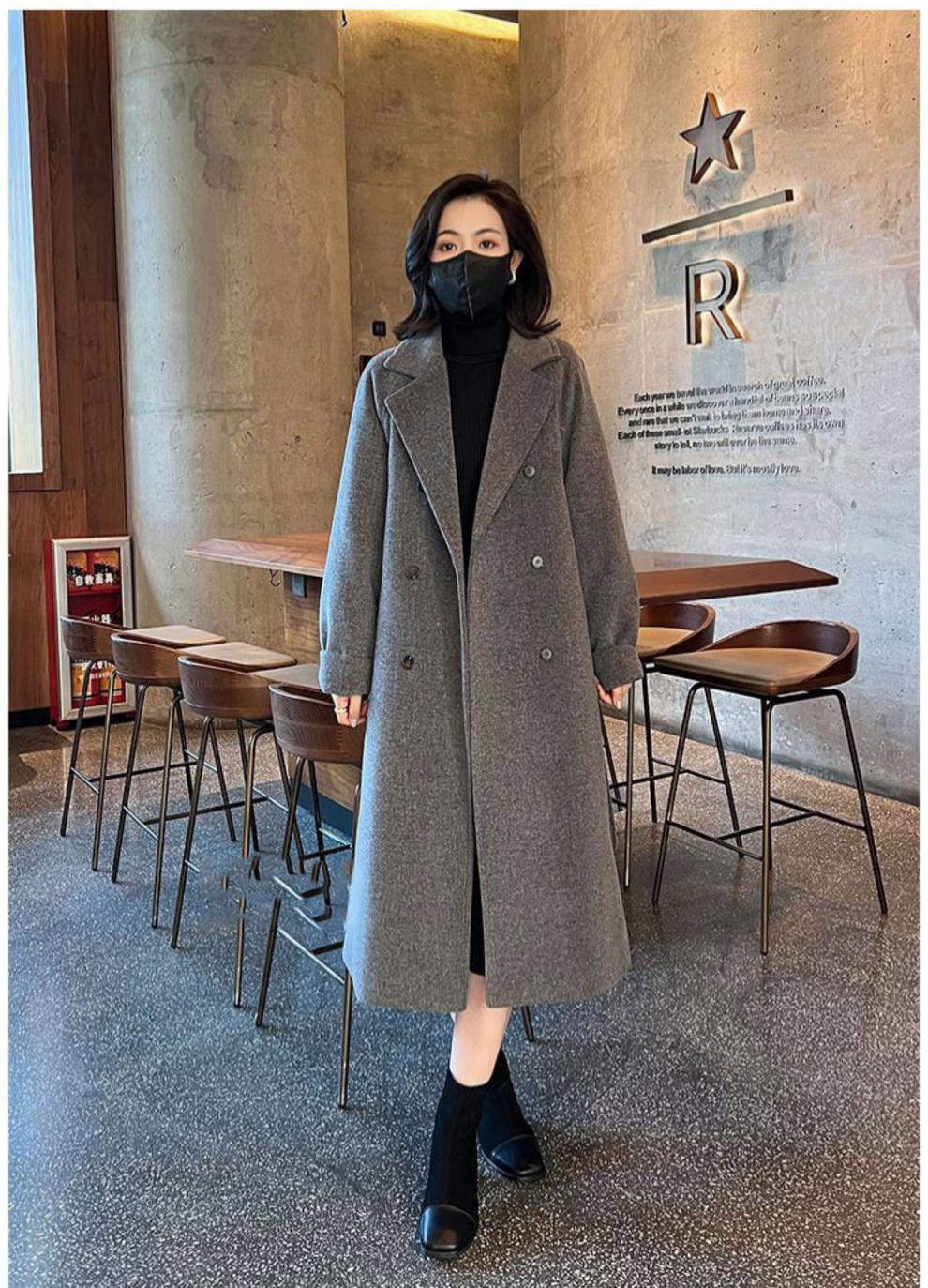 50代ファッション 上品な大人のチェスターコート ロング丈 通勤対応