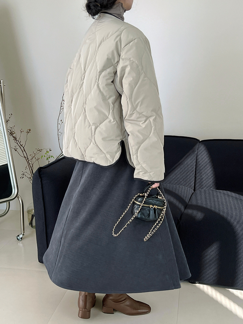 50代ファッション 秋冬新作中綿コート体型カバー上品レディース