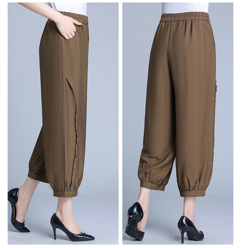 50代ファッション 上品バルーンクロップドパンツ