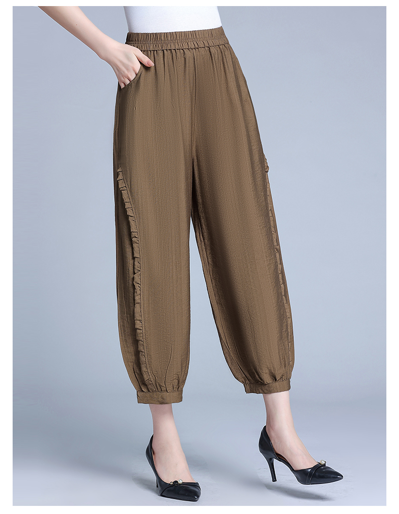 50代ファッション 上品バルーンクロップドパンツ