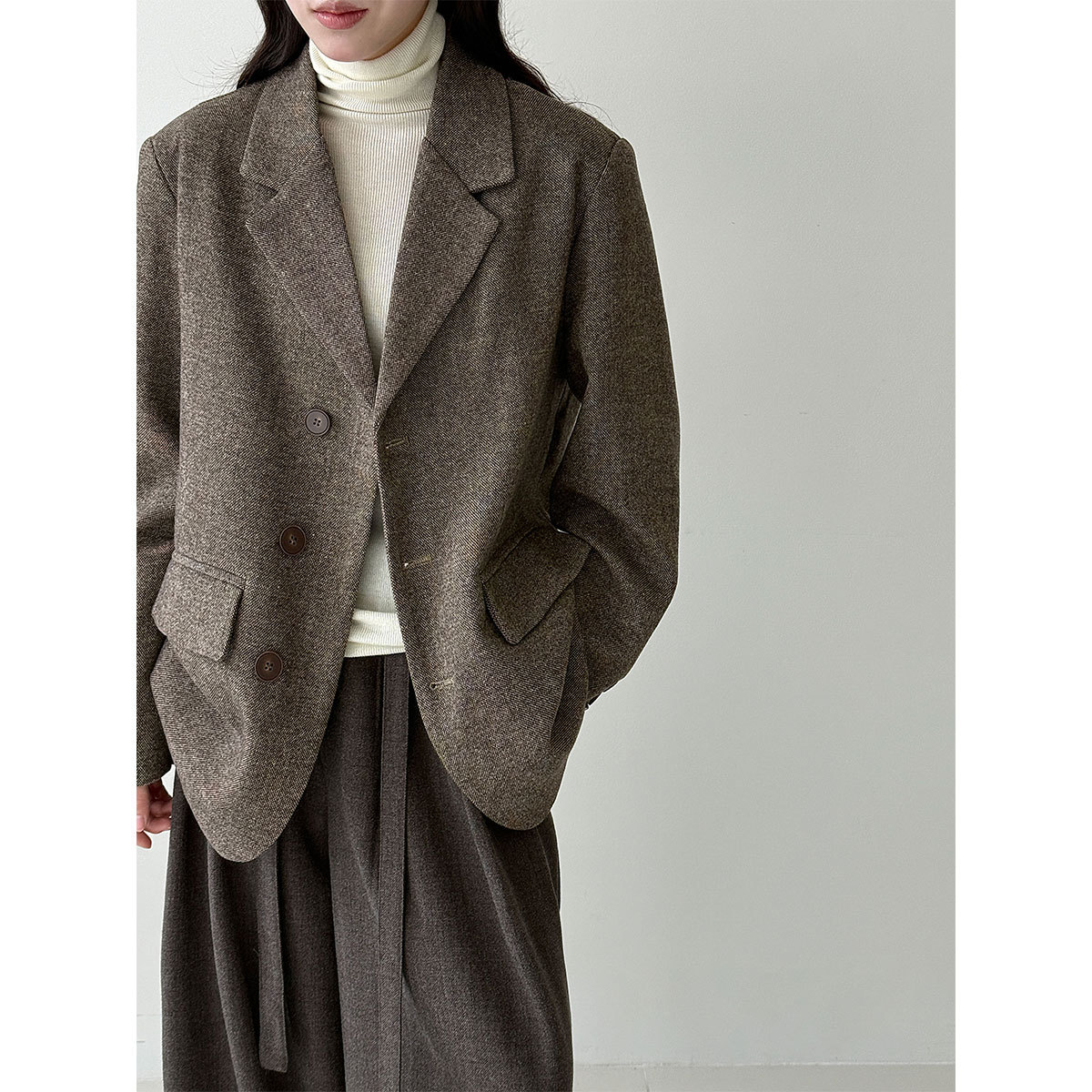 50代ファッション 上品テーラードジャケット レディース秋冬