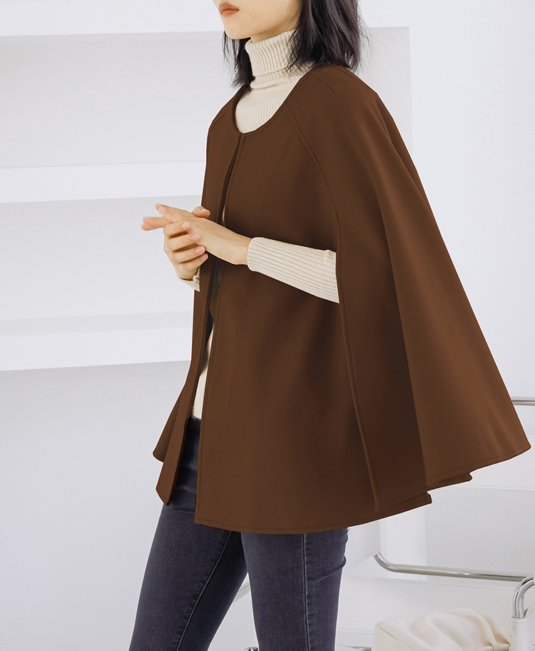 50代ファッション 秋冬新作ポンチョ風ケープコート上品羽織り