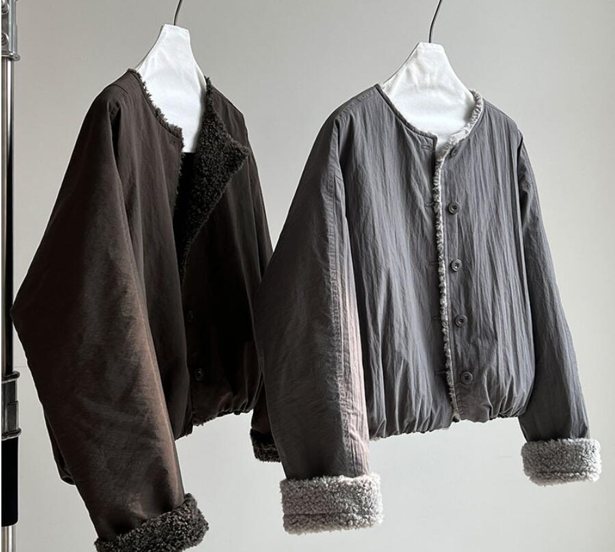 50代ファッション 裏起毛ボアジャケット レディース 冬物アウター