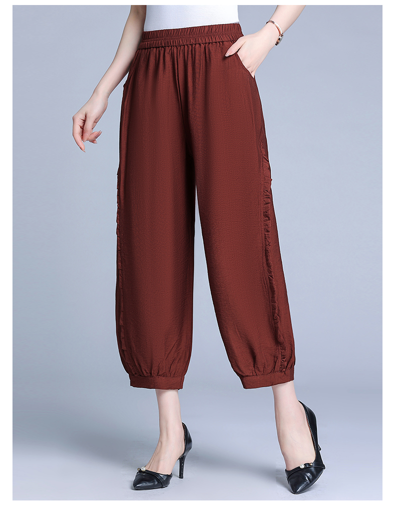 50代ファッション 上品バルーンクロップドパンツ