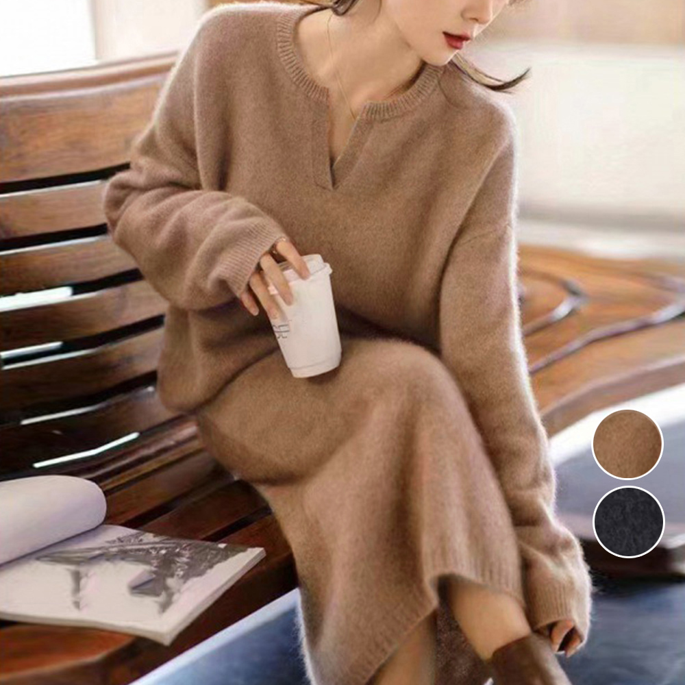 50代ファッション こなれ感抜群ニットセットアップ上品スタイル