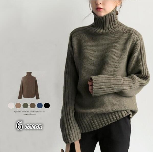 50代ファッション タートルネック ニット セーター 秋冬 レディース