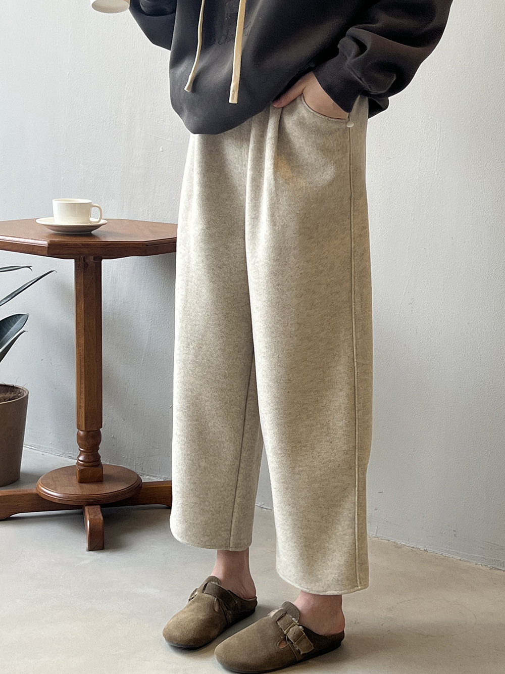 50代ファッション 秋冬新作ゆったりワイドパンツ女性用上品カジュアル