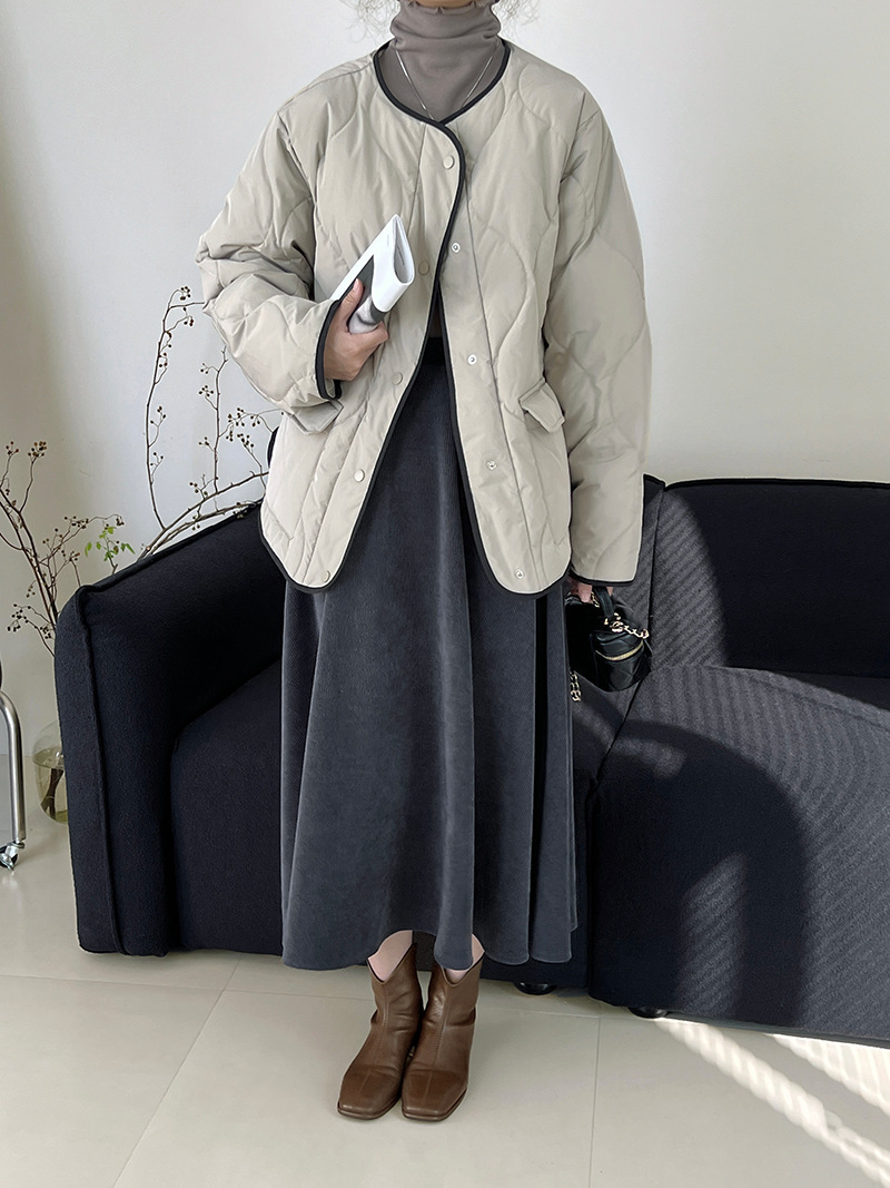50代ファッション 秋冬新作中綿コート体型カバー上品レディース