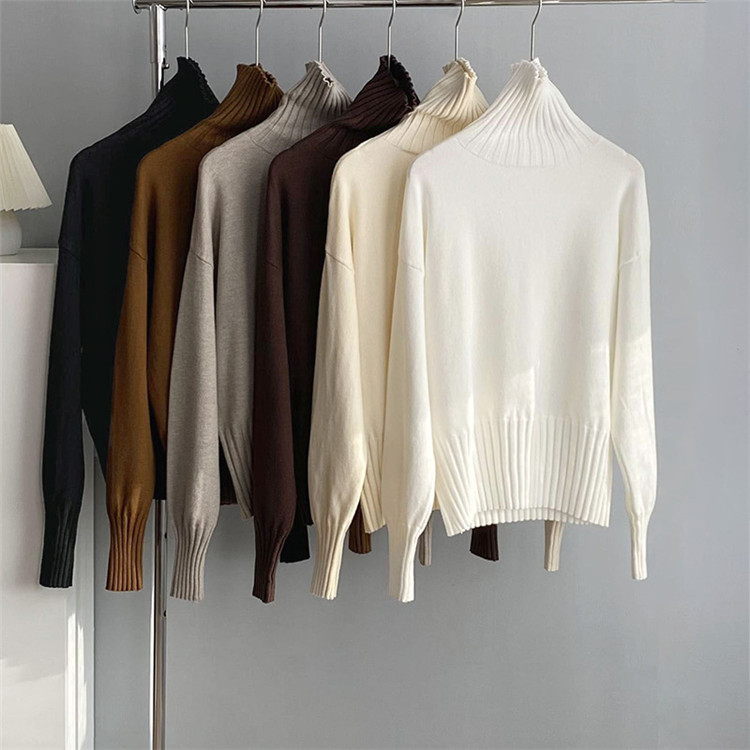 50代ファッション 上品な暖かさ タートルネック 長袖ニット