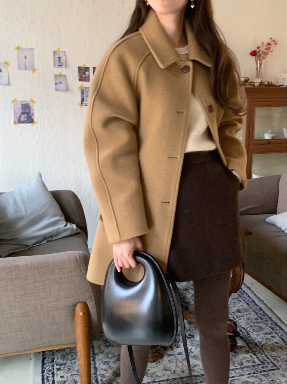 50代ファッション 秋冬新作レディース厚手チェスターコート体型カバー暖かアウター