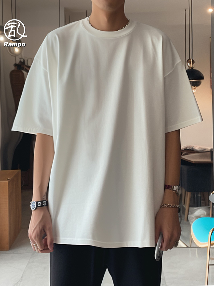 シンプルファッション ゆったり綿100%シンプル半袖Tシャツ